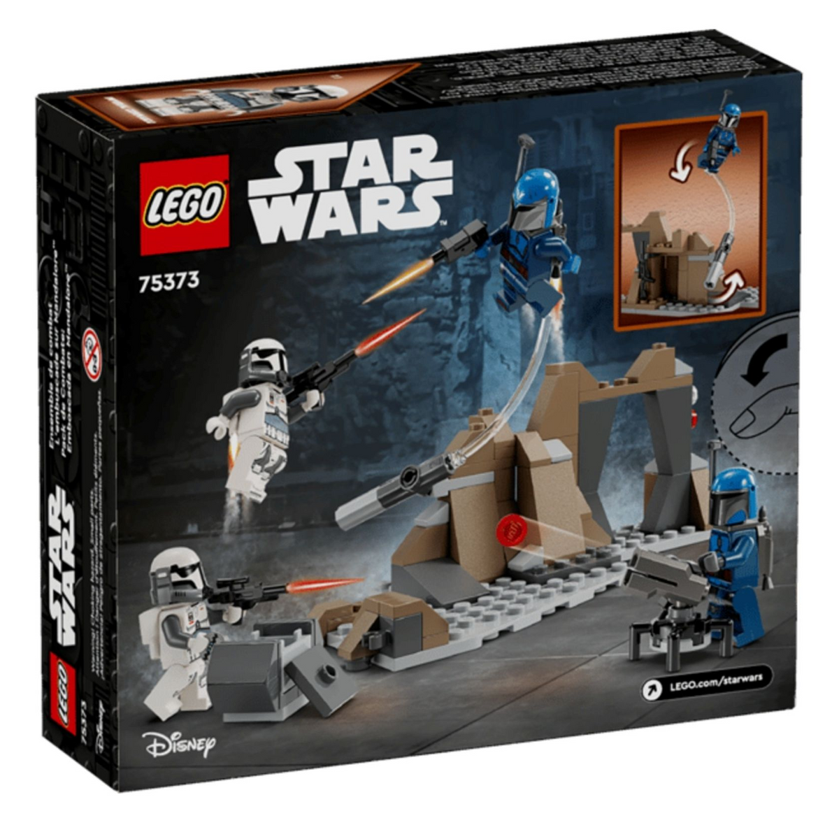 LEGO Star Wars Ambush on Mandalore Battle Pack (75373) — back of box