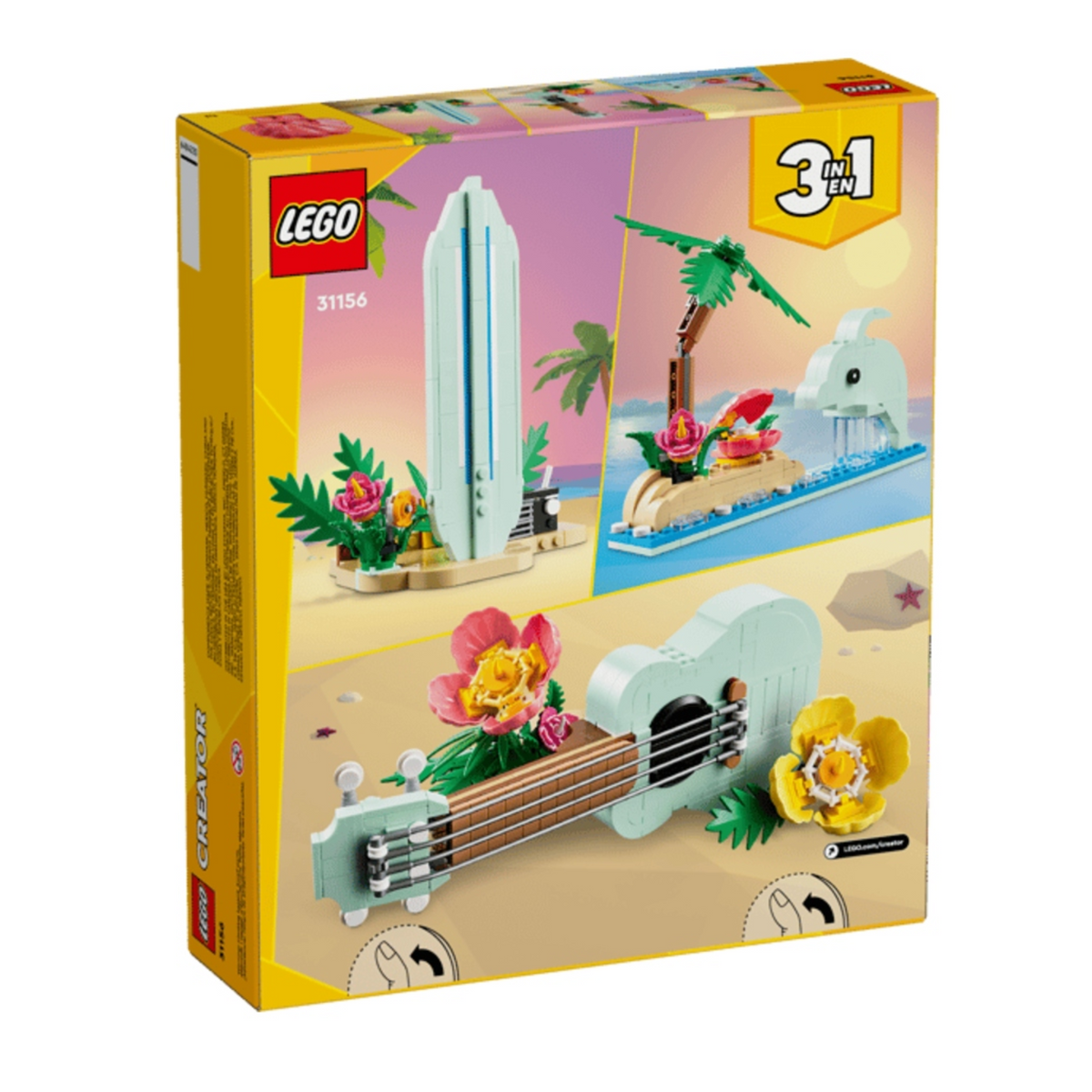 LEGO Creator 3-in-1 Tropical Ukulele (31156) — back of box