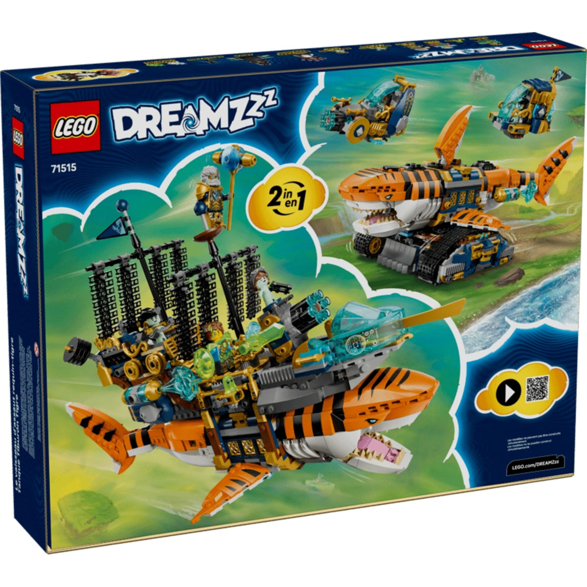 LEGO DreamZzz Tiger Shark Tank (71515) — back of box