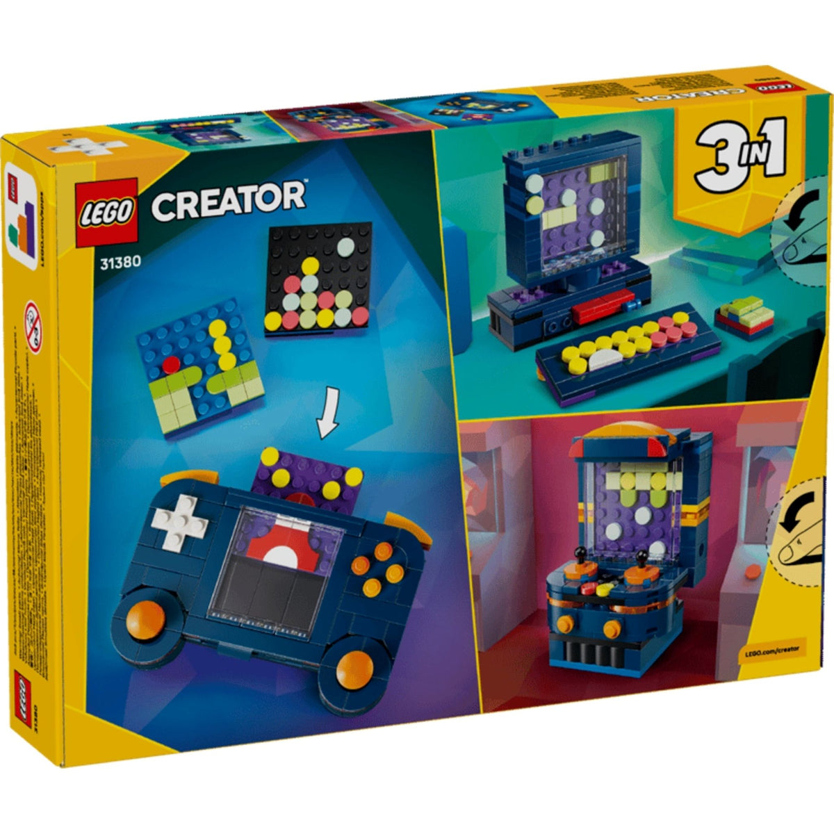 LEGO Creator 3-in-1 Retro Gaming Console (31380) — back of box